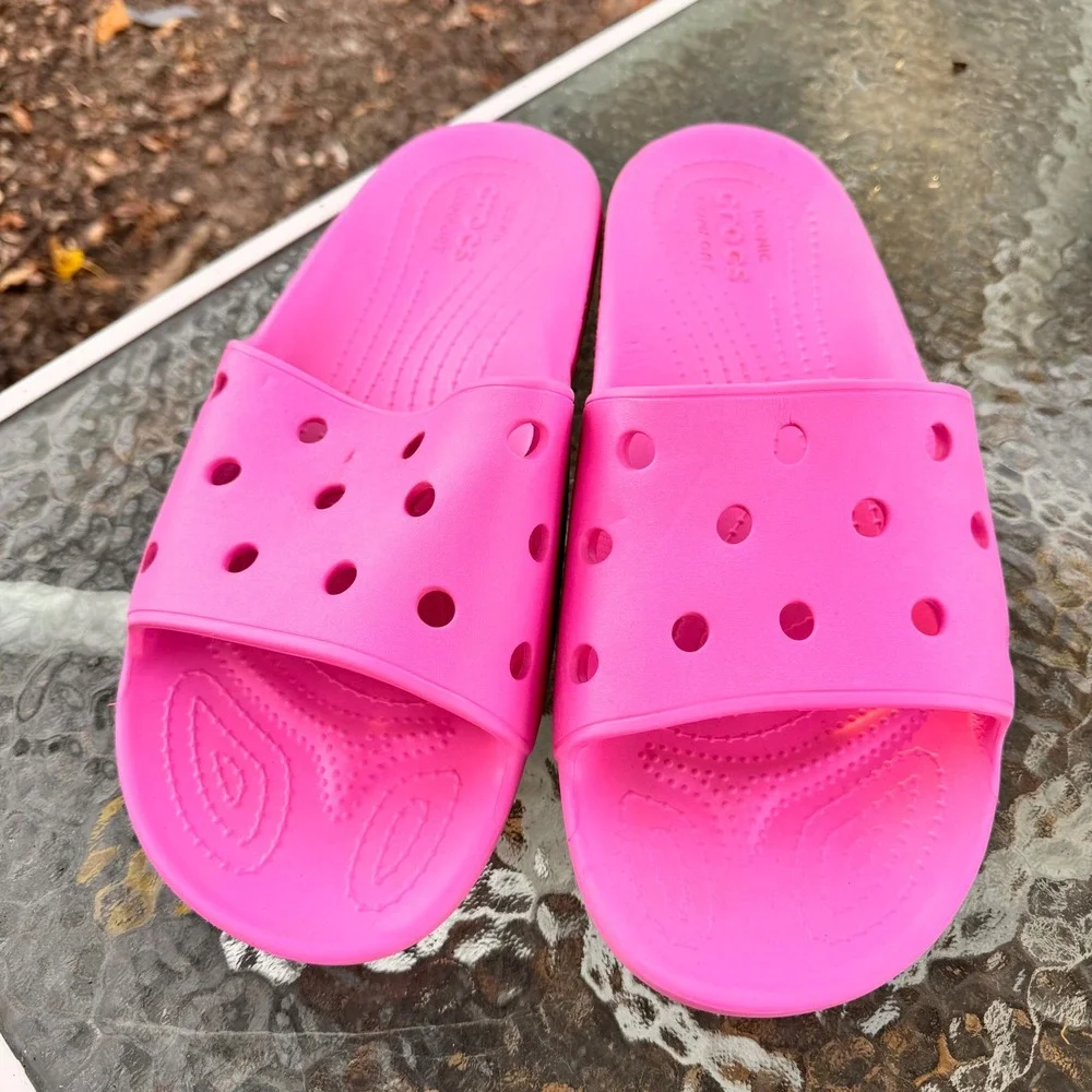 Crocs Classic Slide Sandal Bright Taffy Pink Men US Size 15 XL‎ Big and Tall